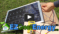 Here's another screenshot of one of DIY Home Energy's lesson videos. In this lesson they're they're just about done with one of the solar panels and they're just showing you how to use and test it.